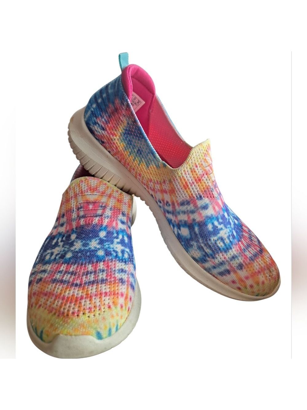 SKECHERS Air Cooled Memory Foam Tye Dye Lightweight Slip On Shoes Sneakers 7